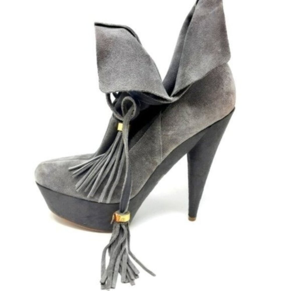 Colin Stuart Gray Tassle Platform Boot 9 - image 1
